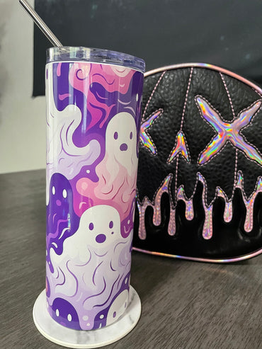 Oozy Pink Purple Ghosts Stainless steel tumbler