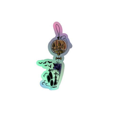 Haunted Windchime Holographic sticker