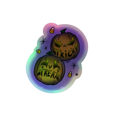 Trick r Treat Pumpkins Holographic sticker