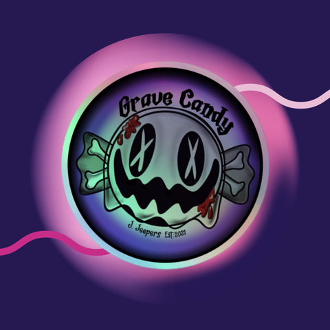 Grave Candy Logo Holographic stickers