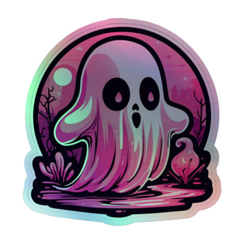 Pinky the Ghost Holographic sticker