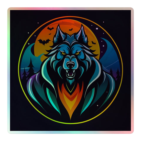 The Hairy Gentleman Werewolf Holographic sticker