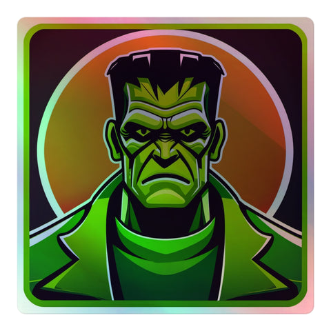 Big Green Man Frankenstein Holographic sticker