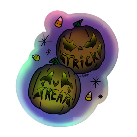 Trick r Treat Pumpkins Holographic sticker