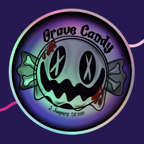 Grave Candy Logo Holographic stickers