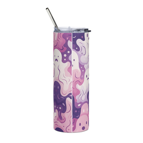 Oozy Pink Purple Ghosts Stainless steel tumbler