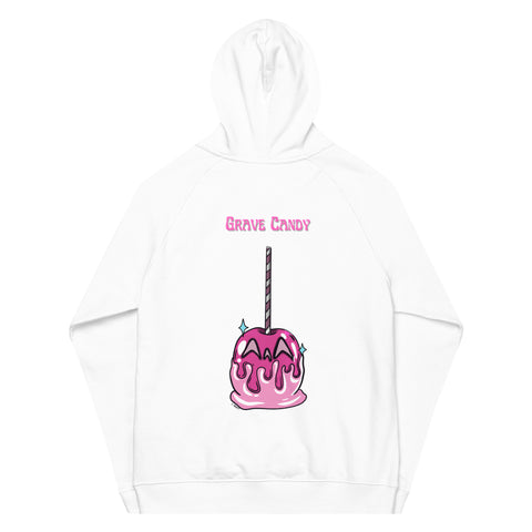 Pink Candy Apple Unisex eco raglan hoodie