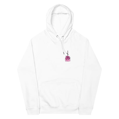 Pink Candy Apple Unisex eco raglan hoodie