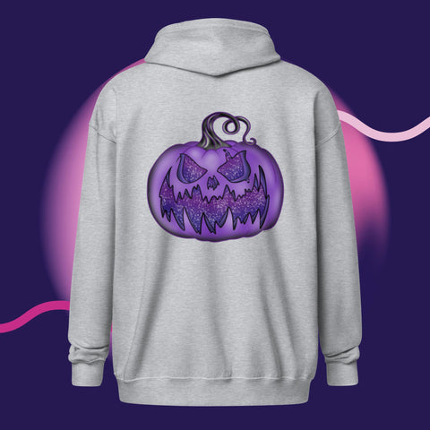 Purple Pumpkin Unisex heavy blend zip hoodie