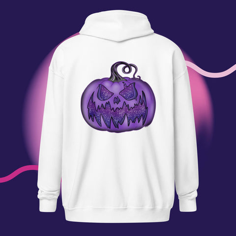 Purple Pumpkin Unisex heavy blend zip hoodie