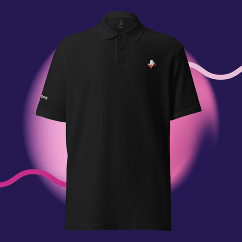 Simple Ghost Unisex pique polo shirt