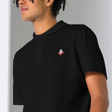 Simple Ghost Unisex pique polo shirt