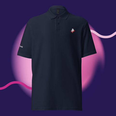 Simple Ghost Unisex pique polo shirt