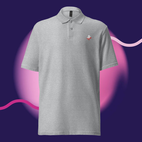 Simple Ghost Unisex pique polo shirt